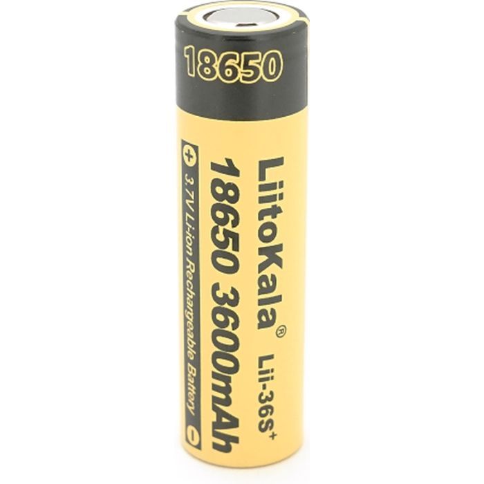 Акумулятор 18650 3600mAh, 3.7V(2.75-4.2V) Liitokala (Lii-36S+)