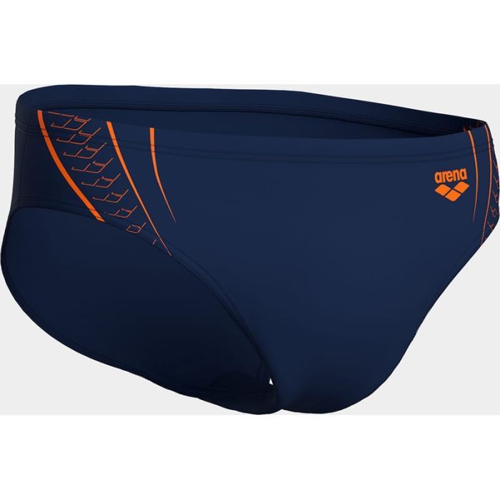 Плавки Arena Double Graphic Swim Briefs 010951-705 темно-синій, помаранчевий 80 (3468337766308) зображення 8