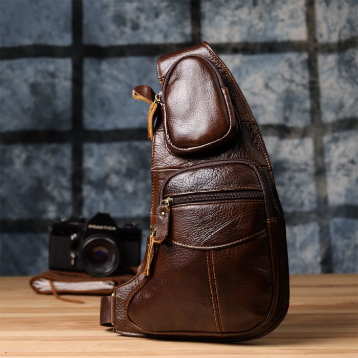 Сумка Vintage Кожаная Черная (22957) изображение 9