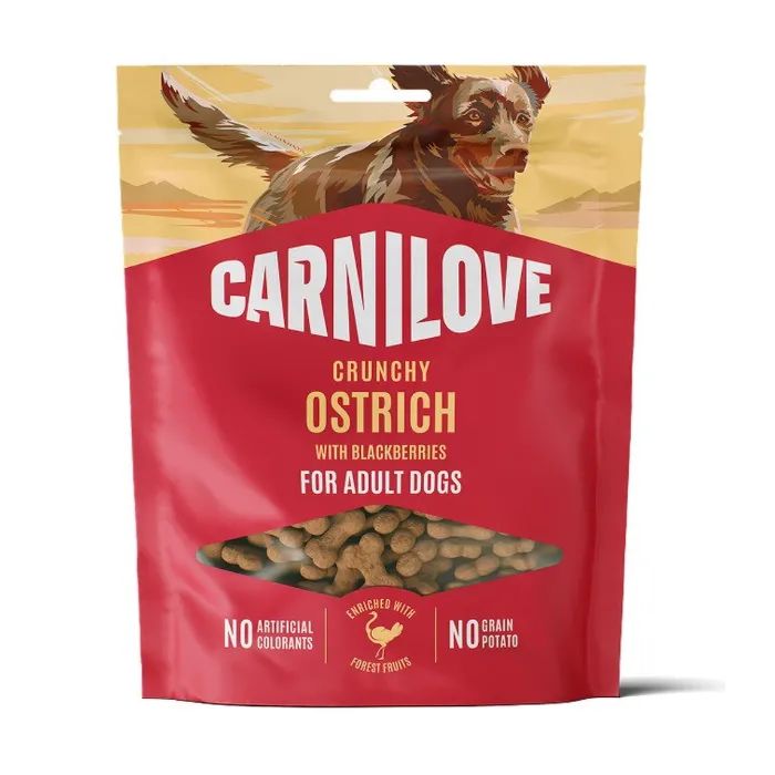 Лакомство для собак Carnilove Crunchy Snack Ostrich with Blackberries 200 г (8595602582587)