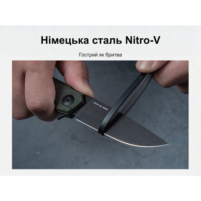 Нож Civivi Navo, Green Micarta,Black Stonewash (C25015A-2) изображение 19