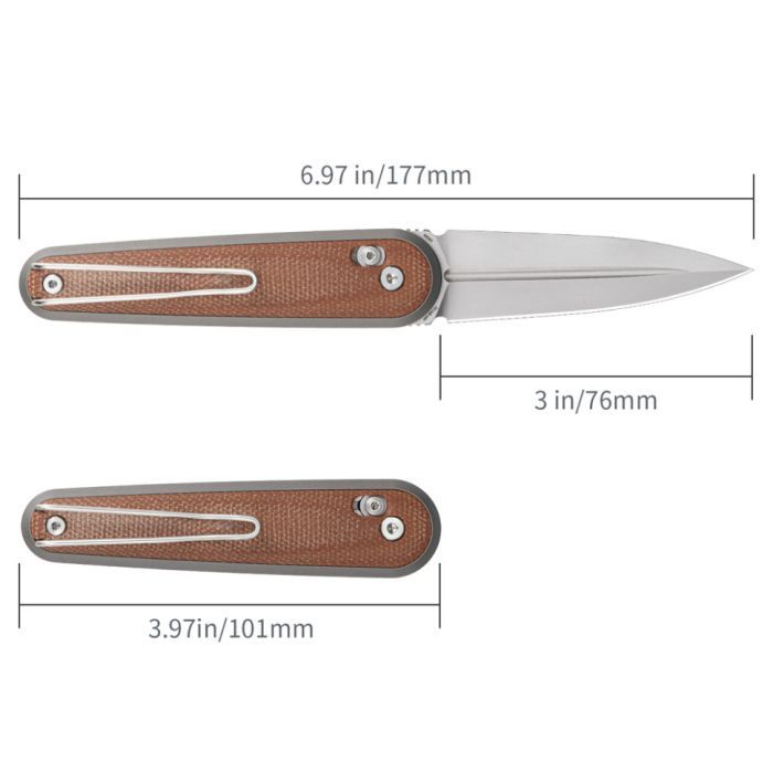 Нож SRM Twin, Brown Micarta, Stonewash (251MB-MN) изображение 2
