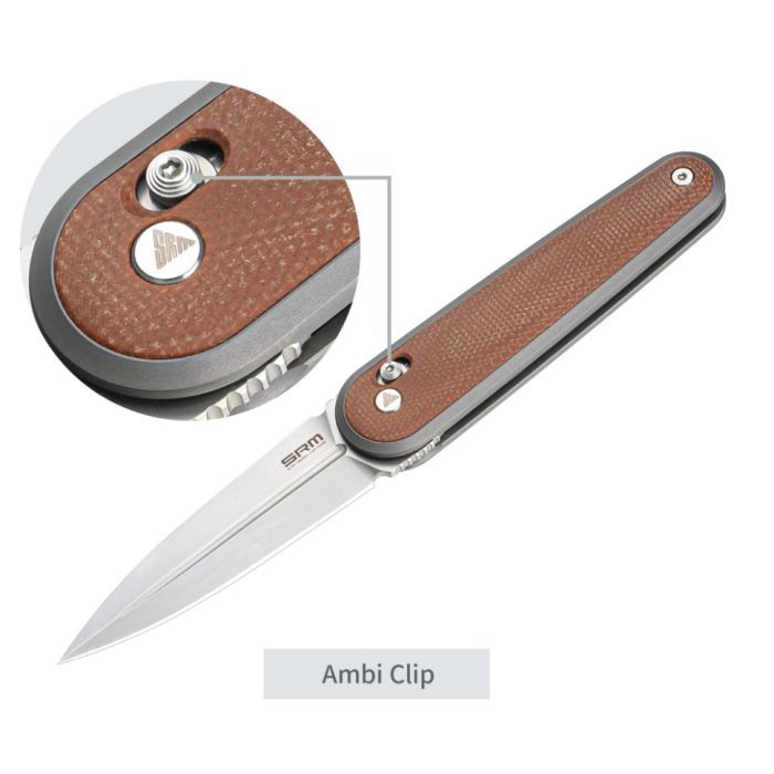 Нож SRM Twin, Brown Micarta, Stonewash (251MB-MN) изображение 5