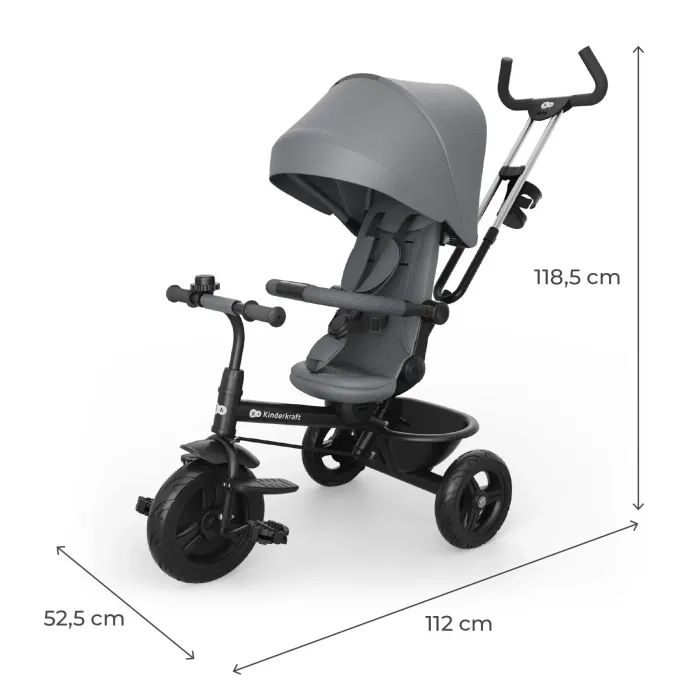 Дитячий велосипед Kinderkraft Aston 2 Plus Grey (KRASTO02GRYPL00) (5902533929900) зображення 12