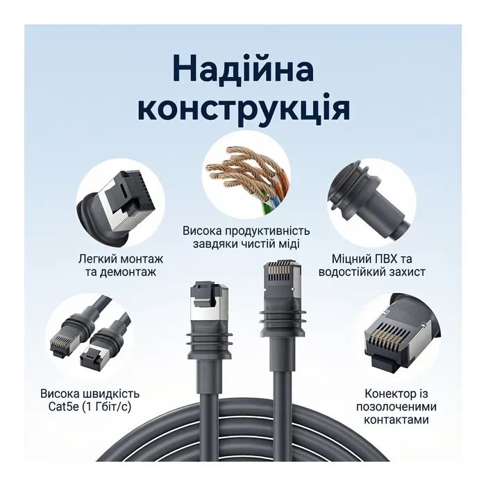 Патч-корд 50м, Starlink Gen 3 gray Vention (IACHX) изображение 2