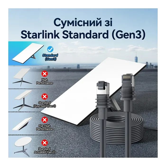 Патч-корд 50м, Starlink Gen 3 gray Vention (IACHX) изображение 5