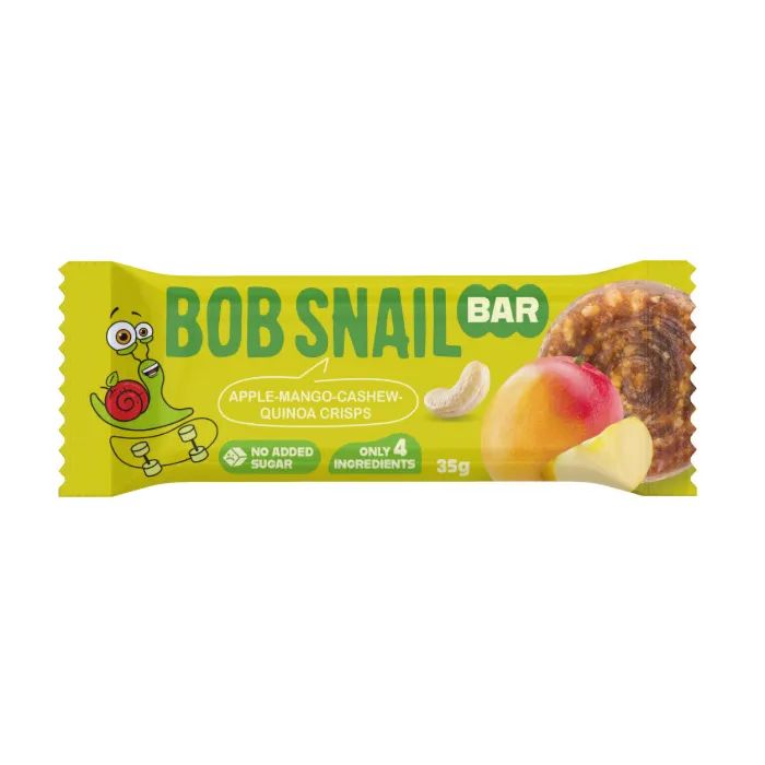 Батончик детский Bob Snail Яблоко, манго, кешью и кроссы киноа 35 г (1740730)