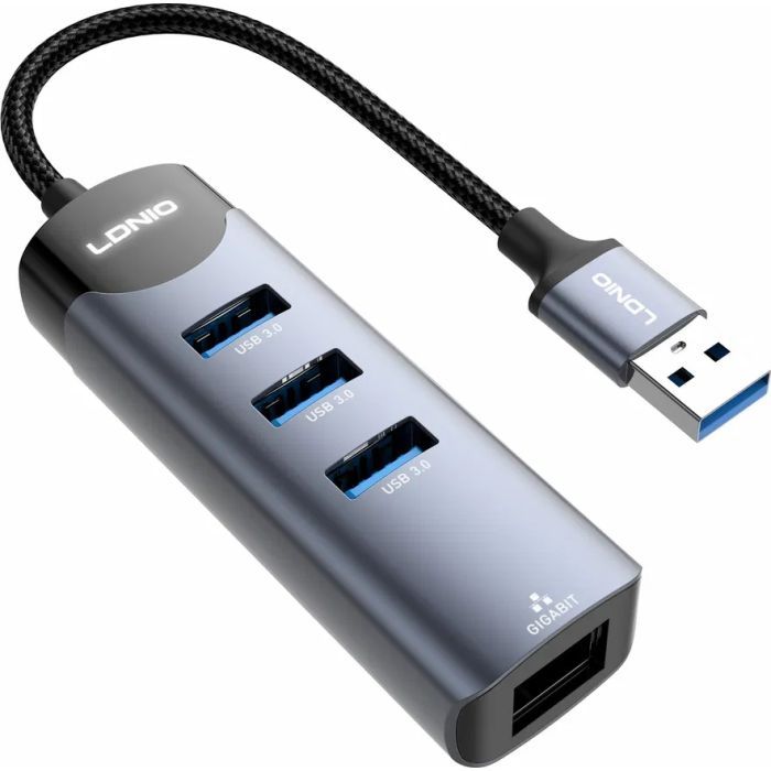 Концентратор LDNIO USB 3.0 4-in-1 3xUSB 3.0 + 1xRJ45 (DS-144U) изображение 4