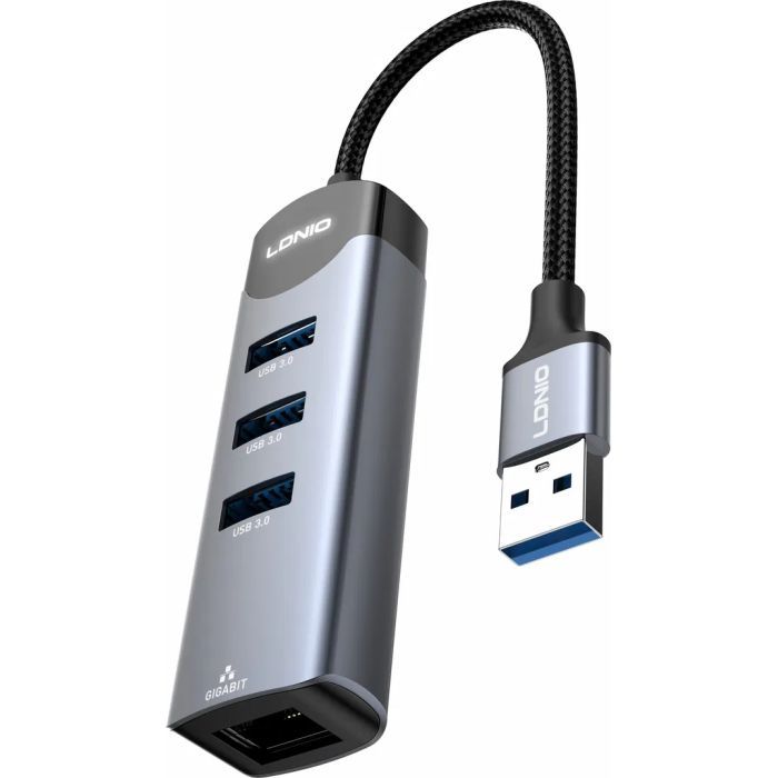 Концентратор LDNIO USB 3.0 4-in-1 3xUSB 3.0 + 1xRJ45 (DS-144U) изображение 5