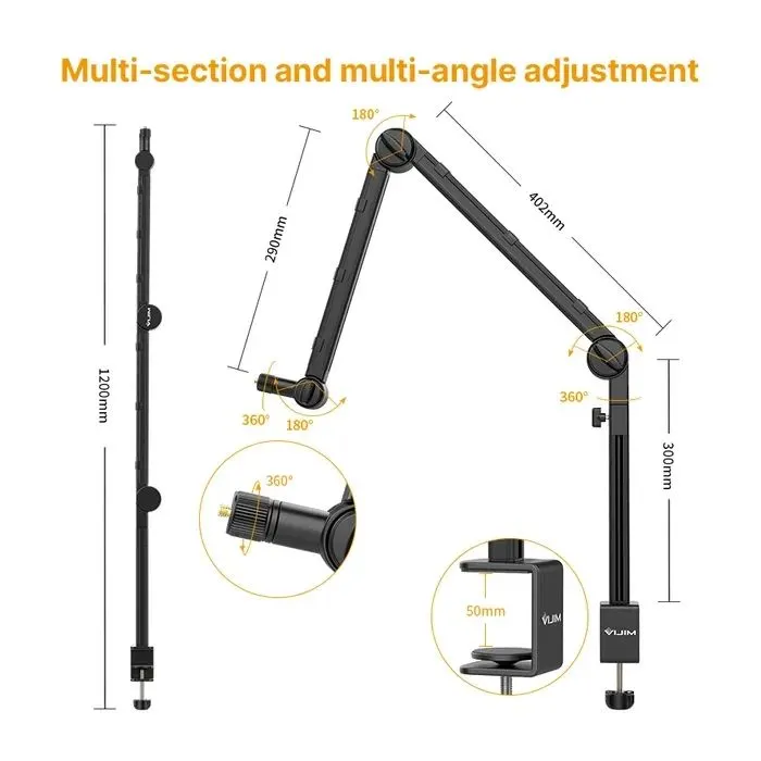 Штатив Ulanzi Vijim Microphone boom arm (2806) зображення 7