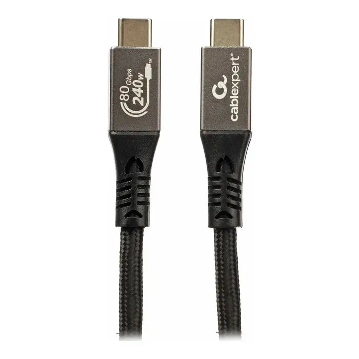 Дата кабель USB-C to USB-C 1.0m USB4 240W 16K60Hz braided Cablexpert (CCBP-USB4.2-CMCM240-1M)