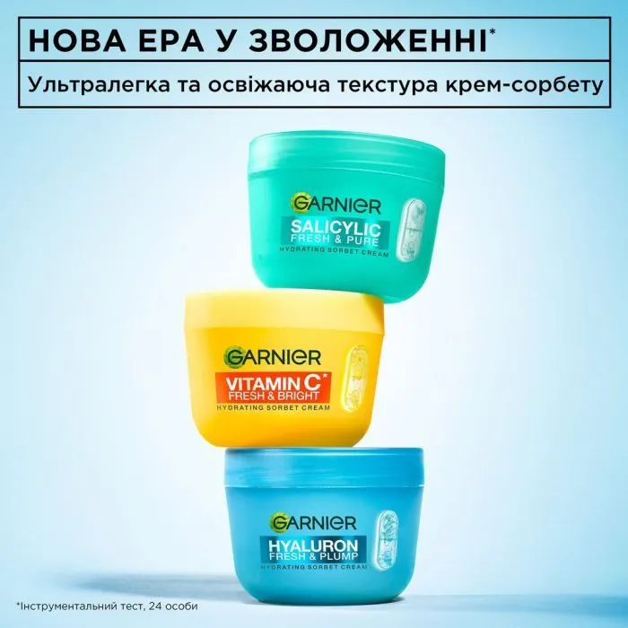 Крем для обличчя Garnier Hyaluron Fresh & Plump Sorbet Cream 85 мл (3600542663243) зображення 8