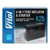 Автомобильный компрессор Vitol 4in1, 14.8V, 22.2Wh, 6000mAh, бустер, повербанк, фонарь (K-25) изображение 4