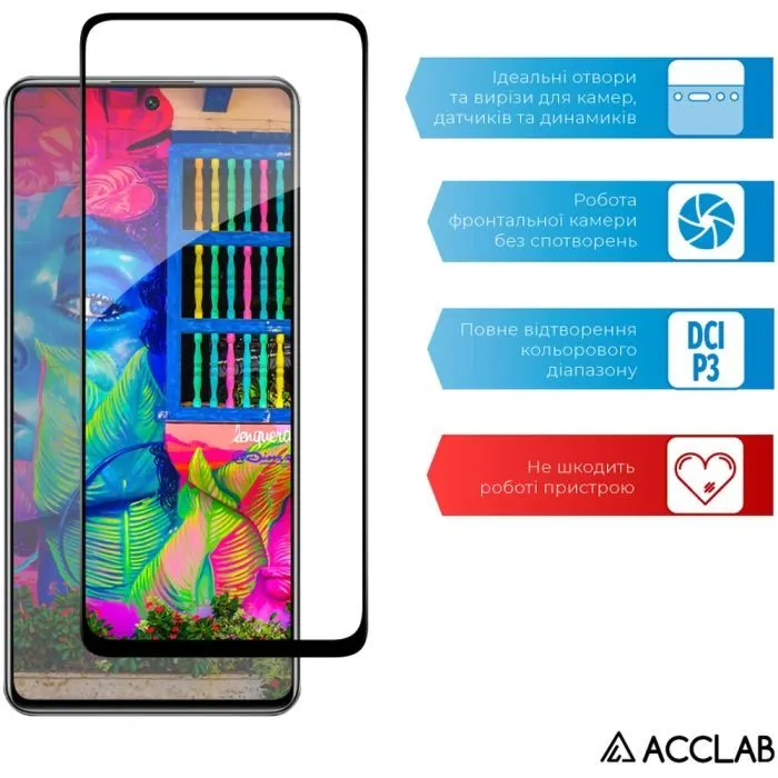 Скло захисне ACCLAB Full Glue Xiaomi Redmi Note 11T Black (1283126518836) зображення 5