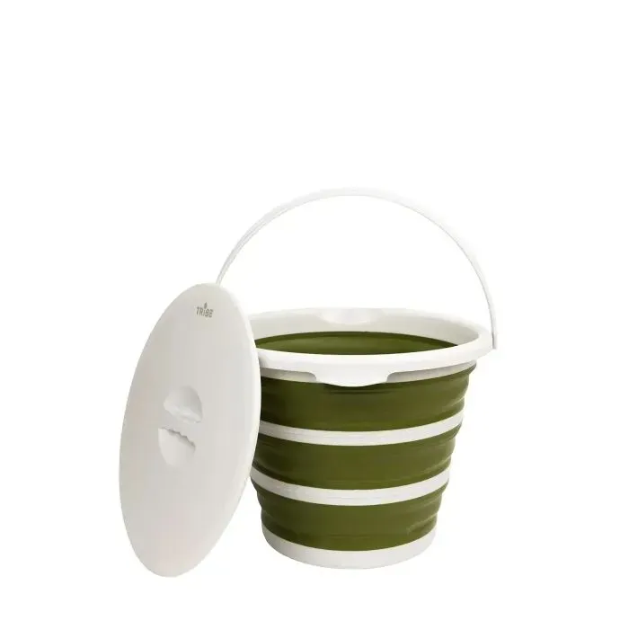 Відро складане Tribe Water Bucket Lid 10 л з кришкою olive (T-FJ-0050-olive) зображення 3