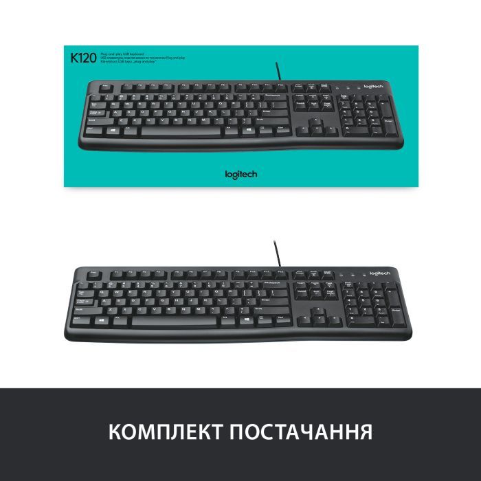 Клавиатура Logitech K120 Ukr (920-002643) изображение 7