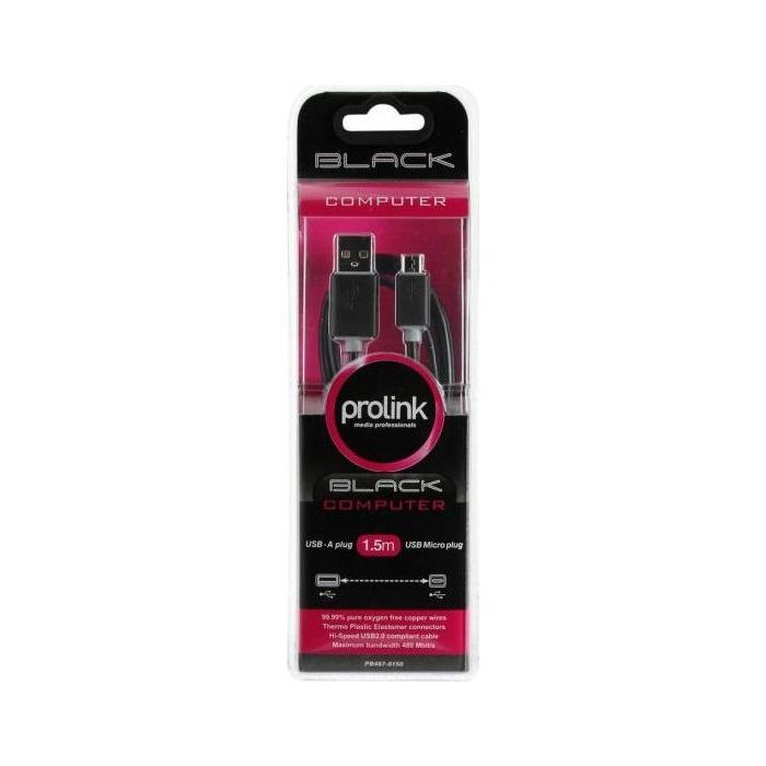 Дата кабель USB 2.0 AM to Micro 5P 1.5m Prolink (PB487-0150) изображение 4