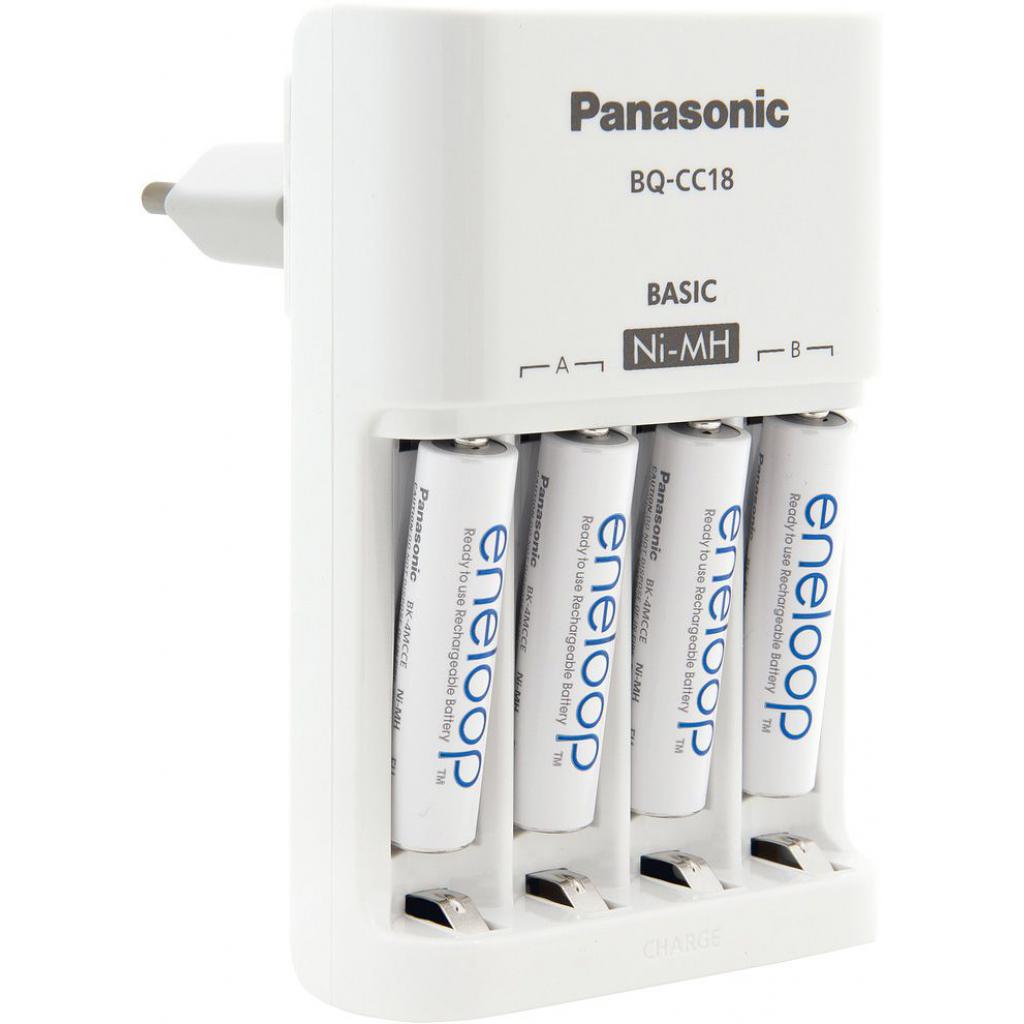 Зарядний пристрій для акумуляторів Panasonic Basic Charger + Eneloop AAA 750mAh NI-MH * 4 (K-KJ18MCC04E)