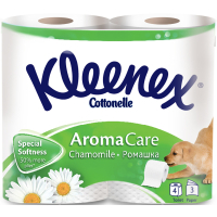 Туалетная бумага Kleenex Cottonelle Aroma Care Ромашка 155 отрывов 3 слоя 4 рулона (5029053541600)