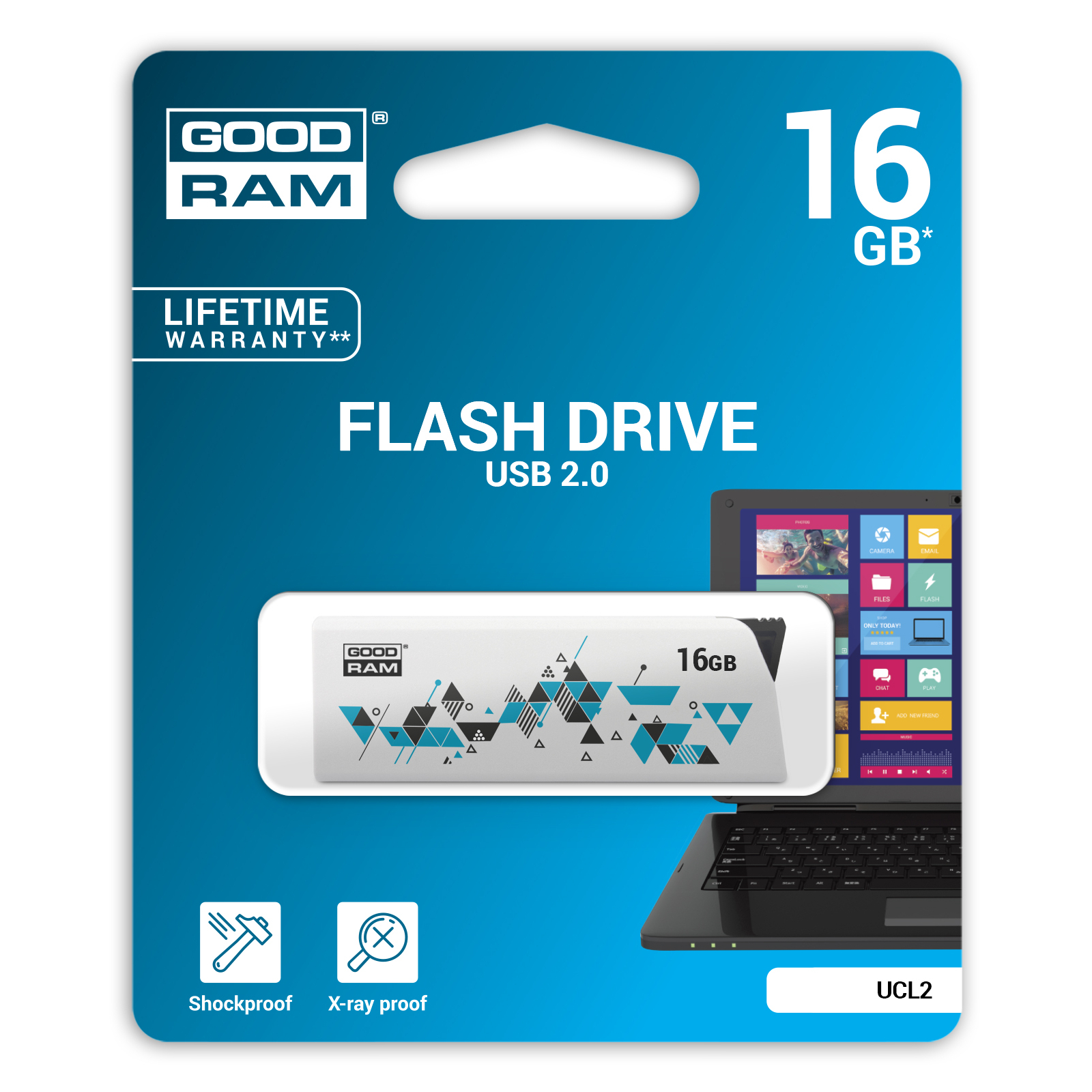 USB флеш накопитель Goodram 16GB Cl!ck White USB 2.0 (UCL2-0160W0R11) изображение 5