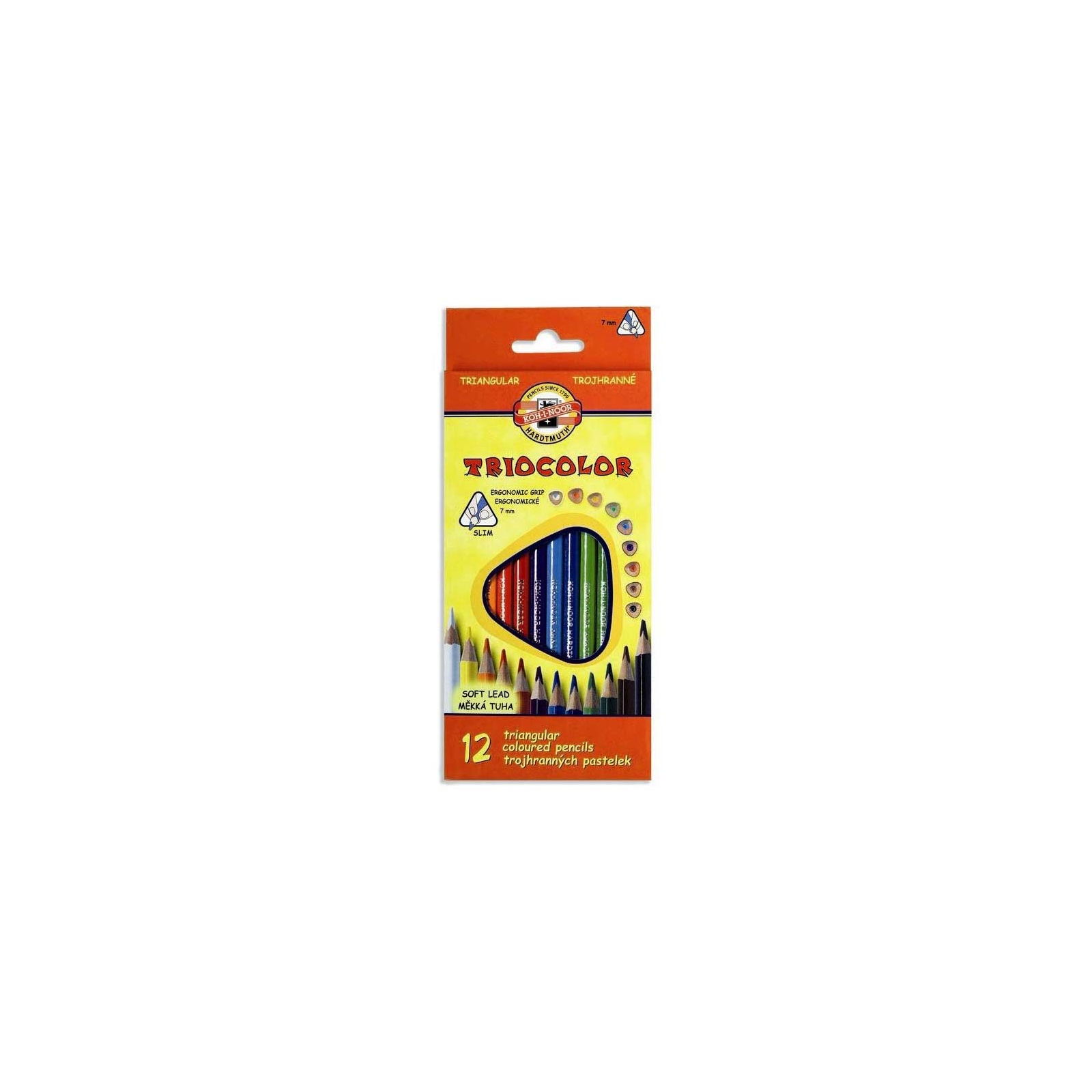 Олівці кольорові Koh-i-Noor 3132 Triocolor, 12шт, set of triangular coloured pencils (3132012004KS)