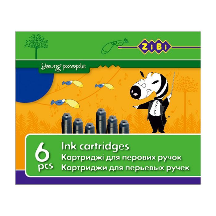 Чернила для перьевых ручек ZiBi capsules blue, 6шт (ZB.2272-01)