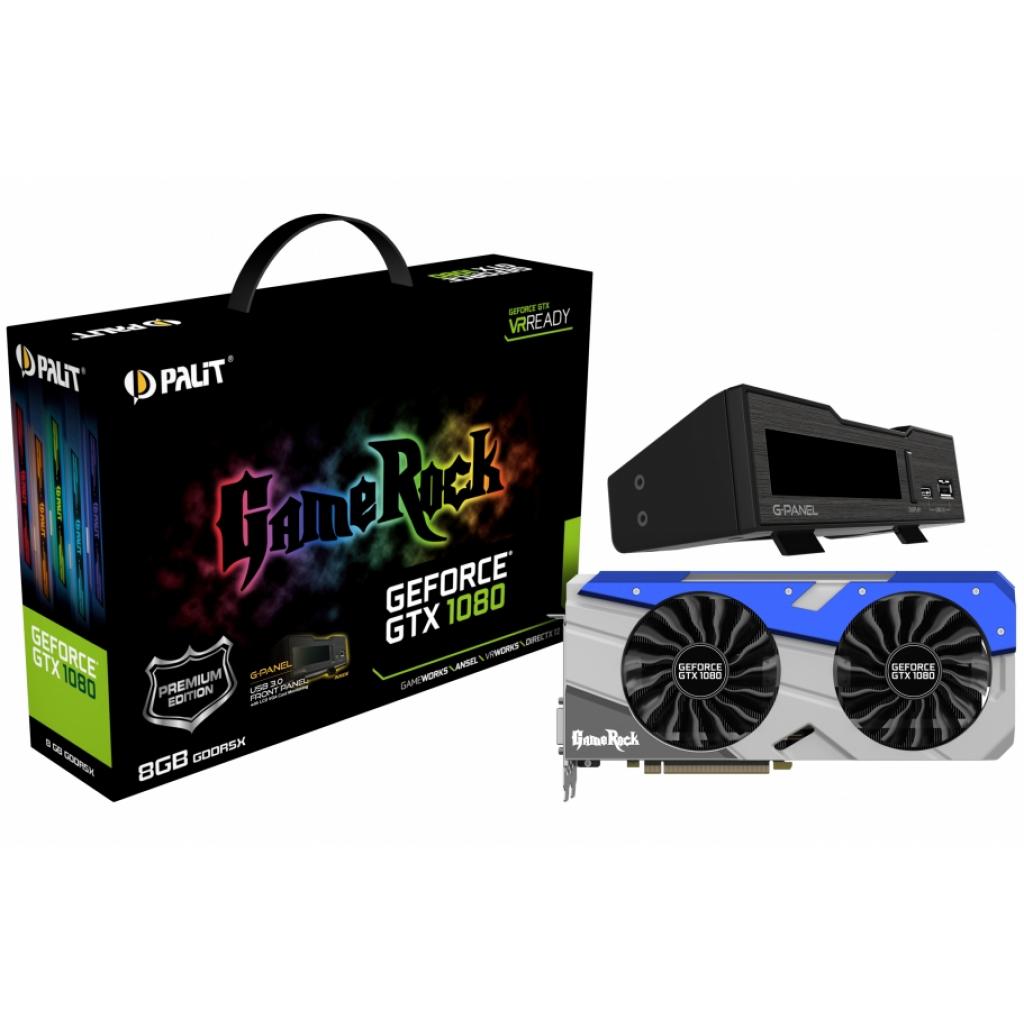 Видеокарта Palit GeForce GTX1080 8192Mb GameRock Premium Edition + G-Panel (NEB1080H15P2-1040G+P)