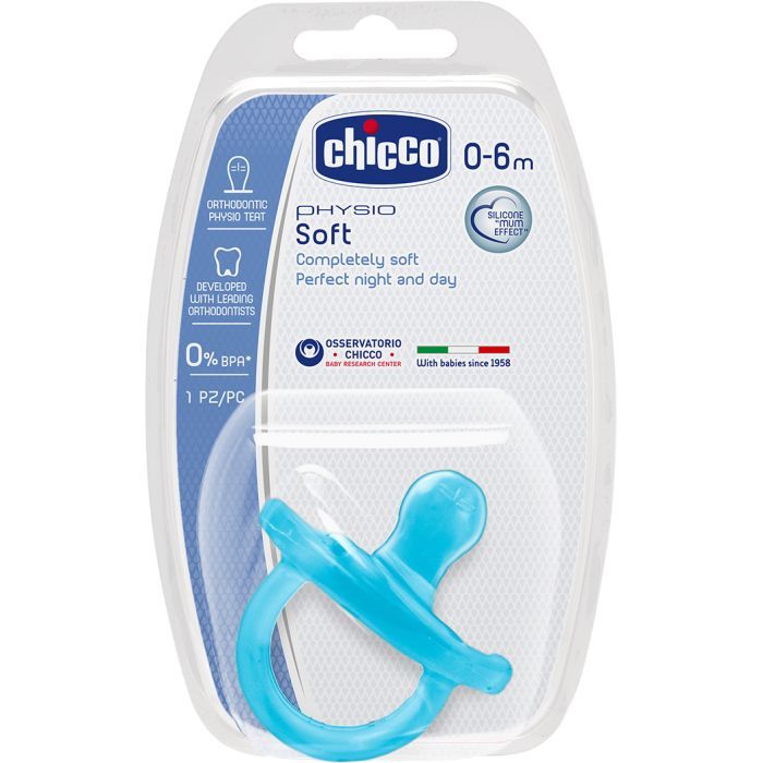 Пустушка Chicco Physio Soft силиконовая 0-6 мес голубая 1 шт (02711.21) зображення 2