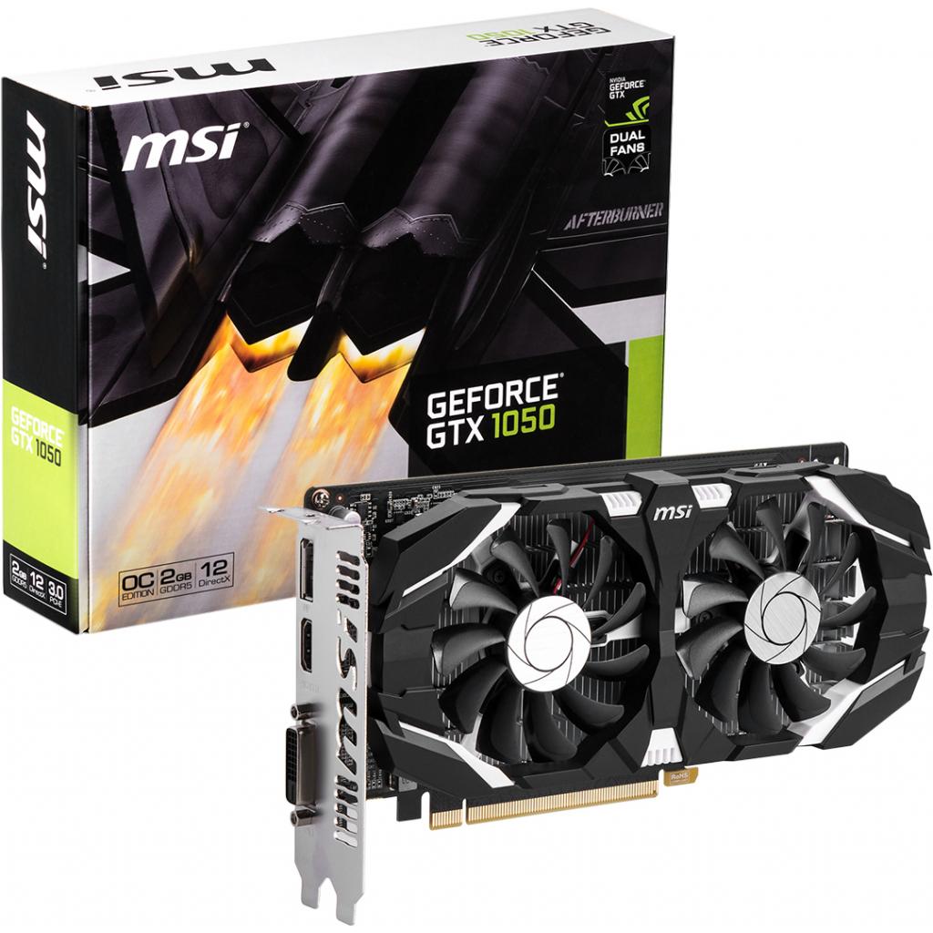 Видеокарта MSI GeForce GTX1050 2048Mb DUAL FANS OC (GTX 1050 2GT OC)