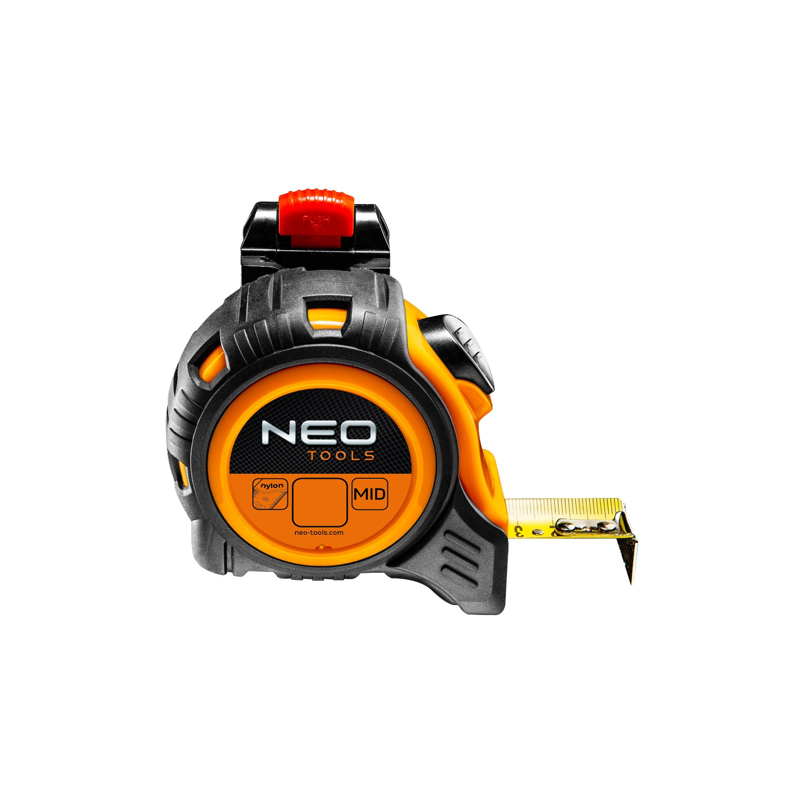 Рулетка Neo Tools сталева стрічка, 5 м x 25 мм, фіксатор selflock, клямки (67-205)