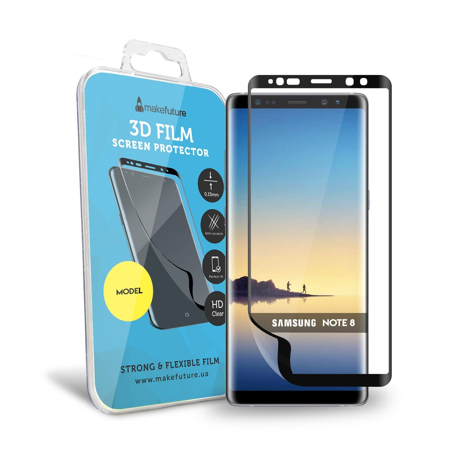 Пленка защитная MakeFuture для Samsung Note 8 Black 3D (MF3D-SN8B)