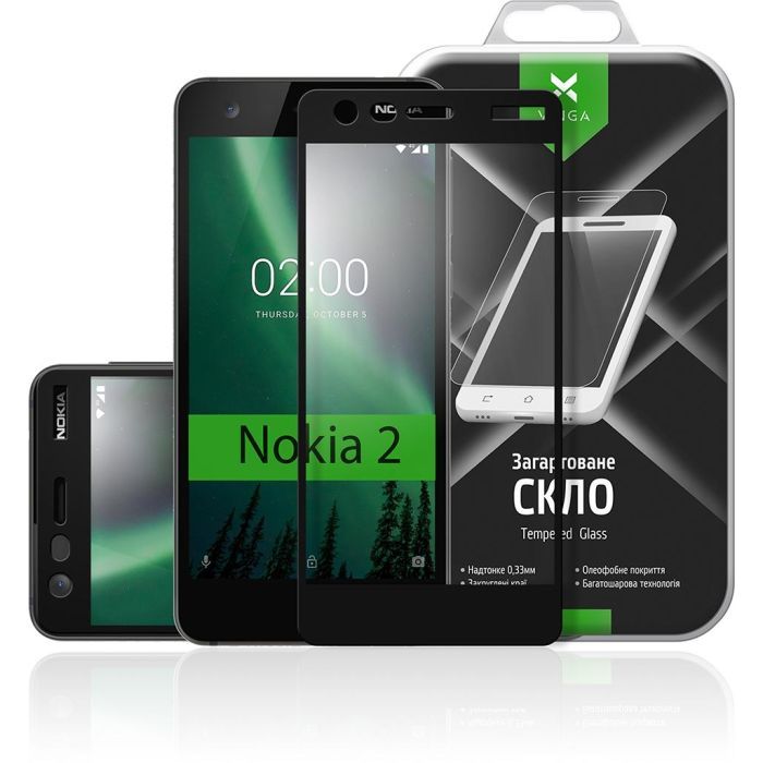 Скло захисне Vinga для Nokia 2 Black (VTPGS-N2B) зображення 3