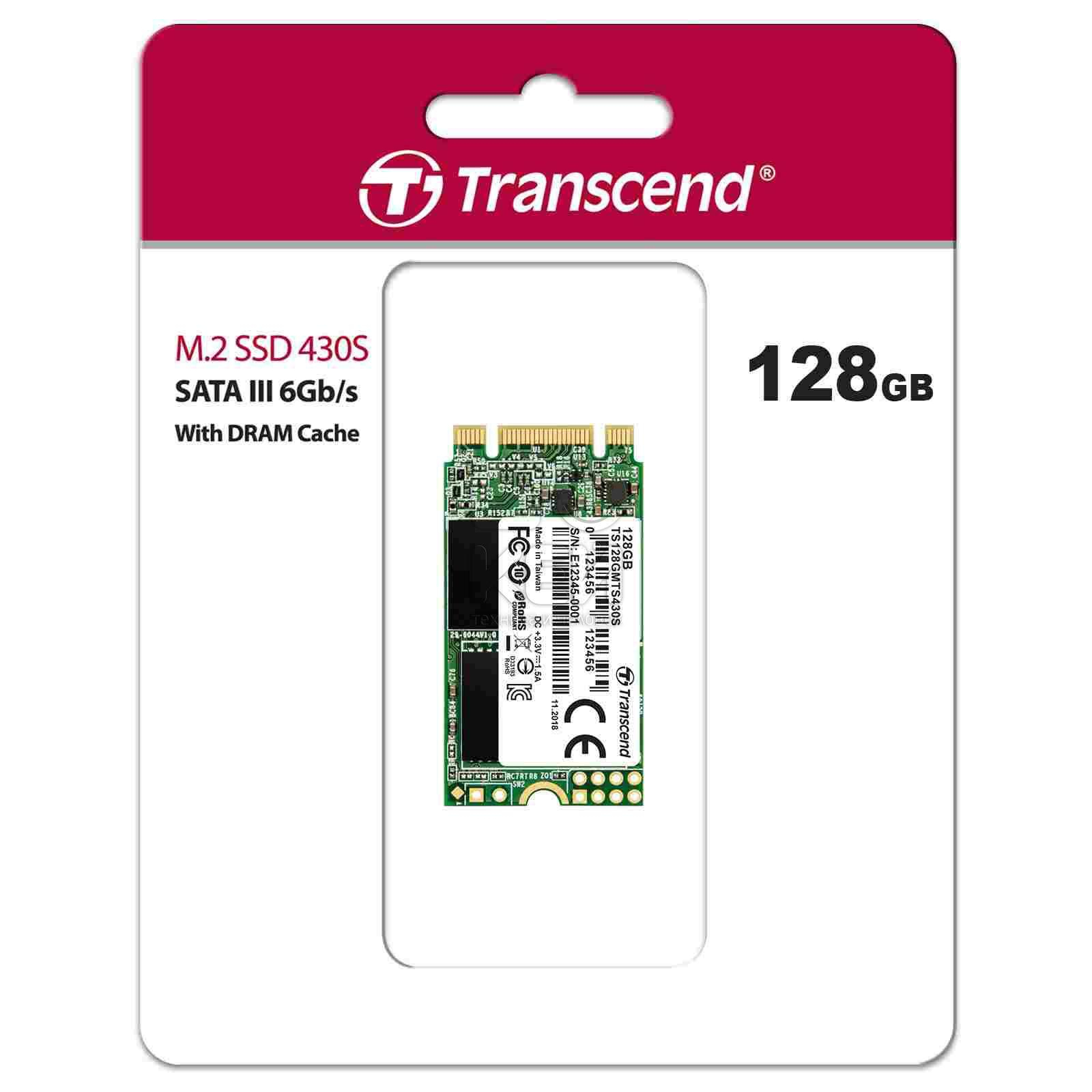 Накопичувач SSD M.2 2242 128GB Transcend (TS128GMTS430S) зображення 4