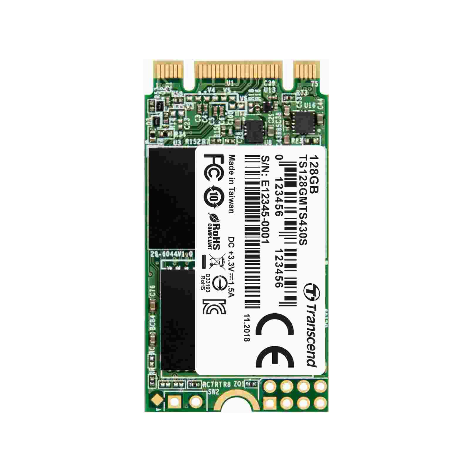 Накопитель SSD M.2 2242 128GB Transcend (TS128GMTS430S)