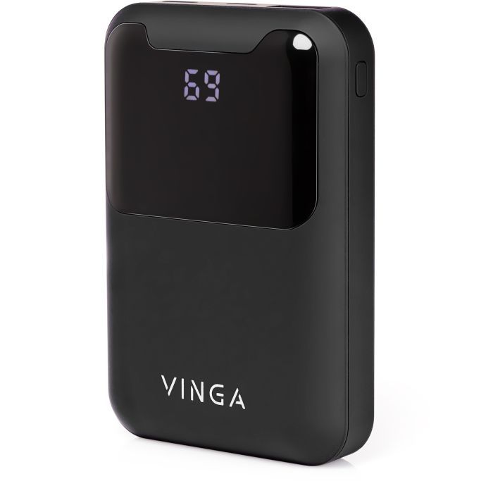 Батарея универсальная Vinga 10000 mAh Display soft touch purple (BTPB0310LEDROP)