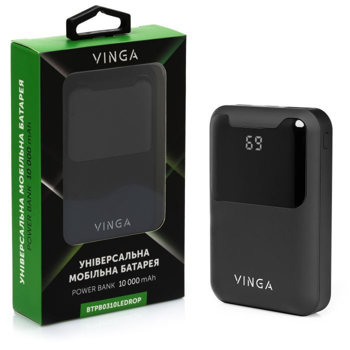 Батарея универсальная Vinga 10000 mAh Display soft touch purple (BTPB0310LEDROP) изображение 4