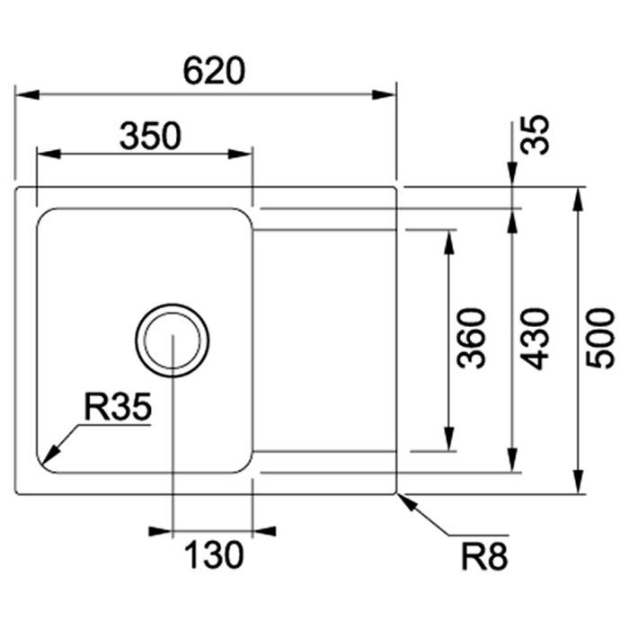 Мойка кухонная Franke Orion Tectonite OID 611-62 (114.0498.008) изображение 2