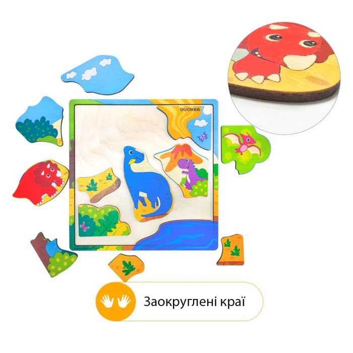 Развивающая игрушка Quokka Пазл-мозаика Динозаврики (QUOKA015PM) изображение 3