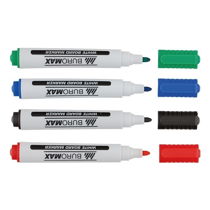 Набір маркерів Buromax JOBMAX Board, SET*4шт+губка (BM.8800-84) зображення 3