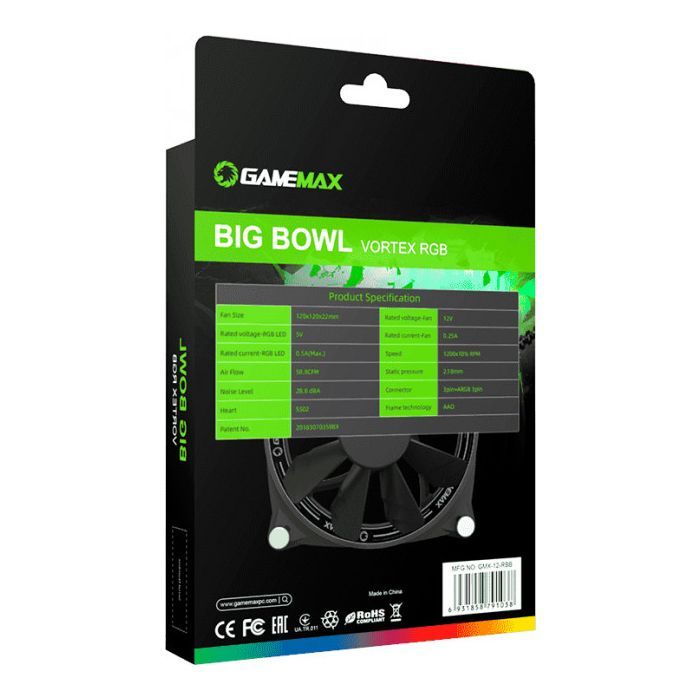 Кулер до корпусу Gamemax GMX-12-RBB зображення 9