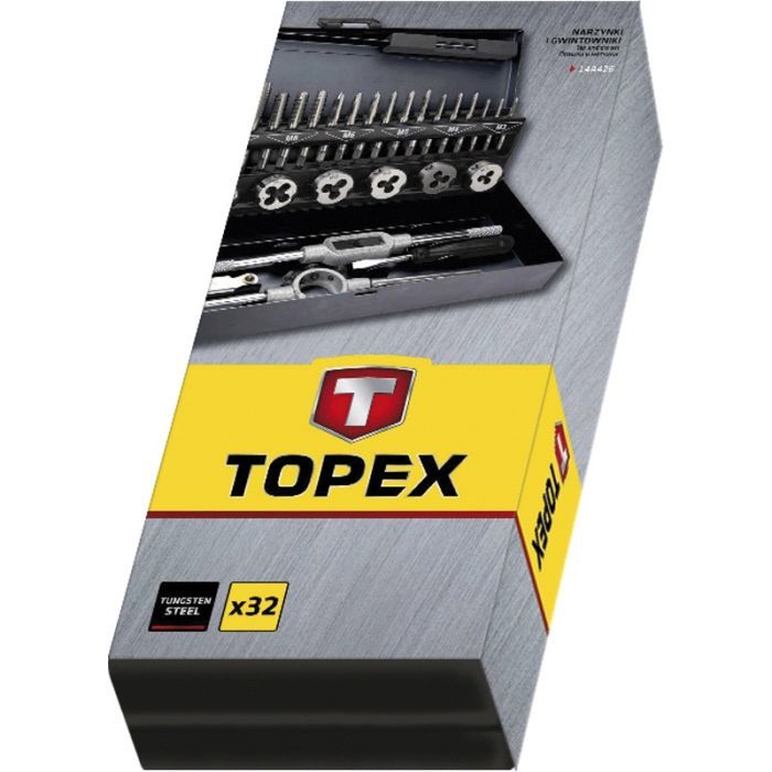 Набір інструментів Topex плашек и метчиков, M3 - M12, 32 шт (14A426) зображення 2