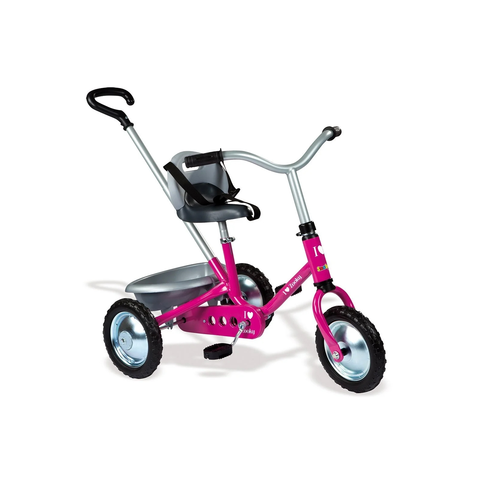 Детский велосипед Smoby Zooky с багажником Розовый (454016)