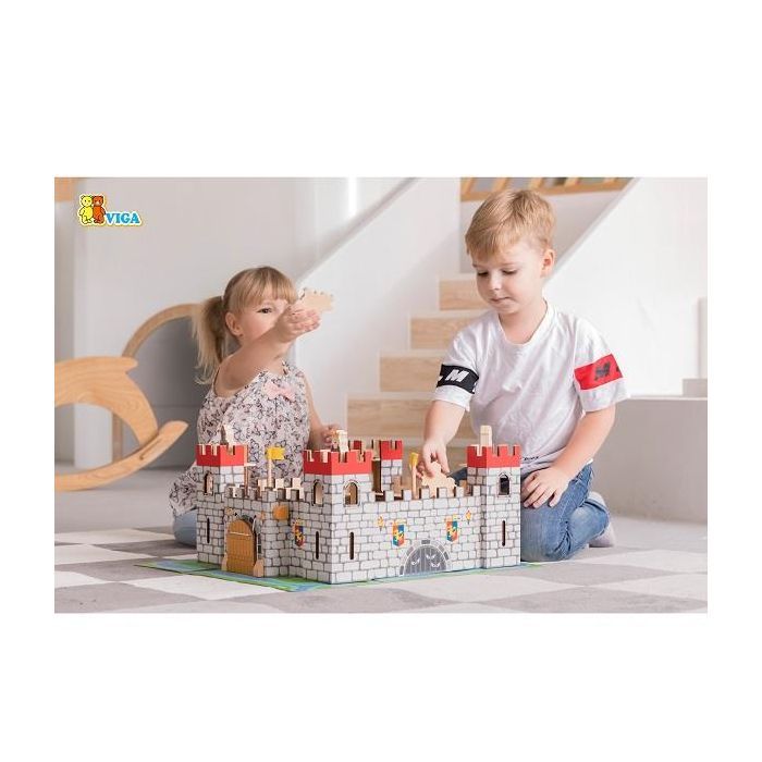 Ігровий набір Viga Toys Дерев'яний замок (50310) зображення 2