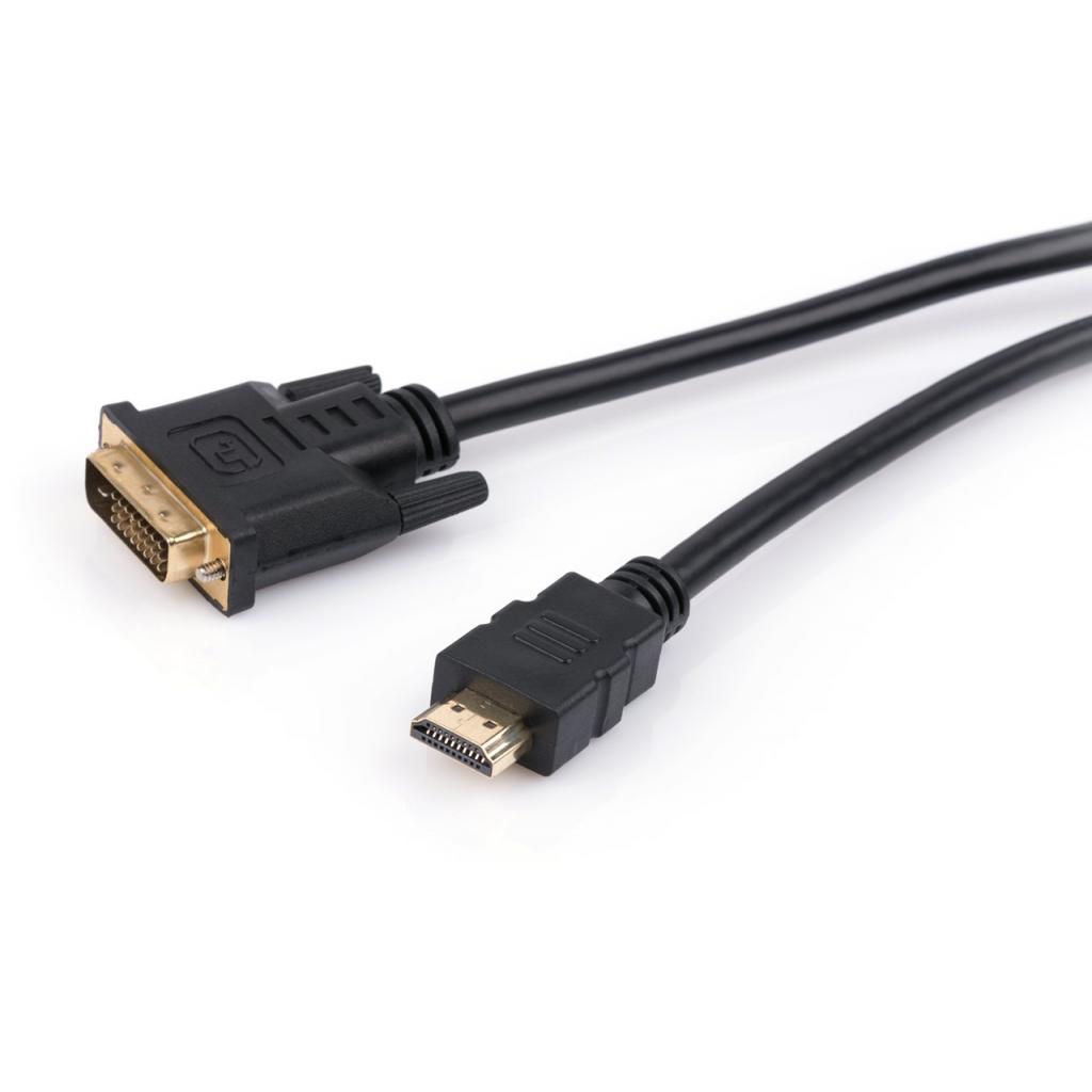 Кабель мультимедійний HDMI to DVI 24+1 3.0m Vinga (VCPHDMIDVI3) зображення 5