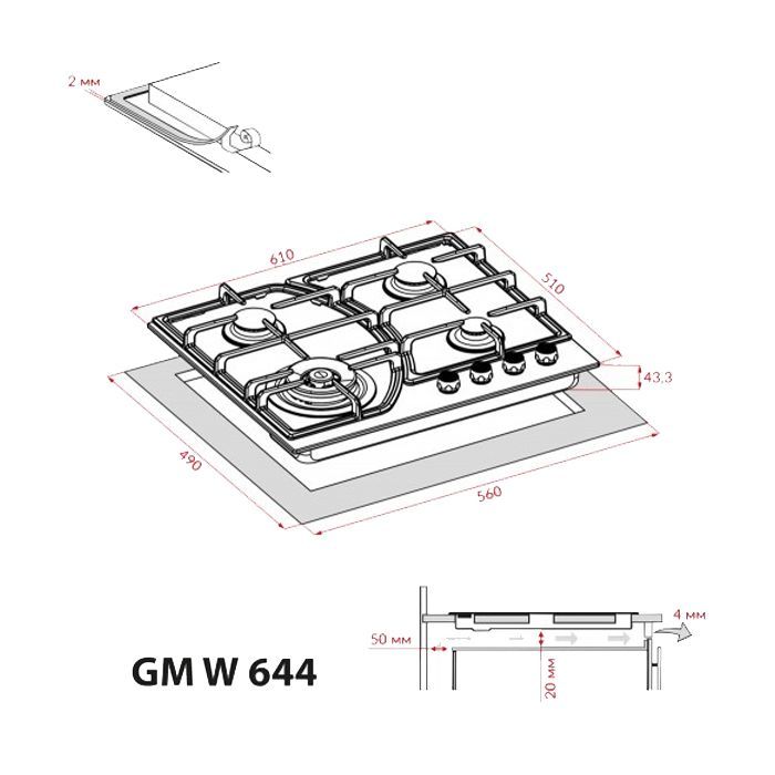 Варочна поверхня Weilor GM W 644 WH зображення 10