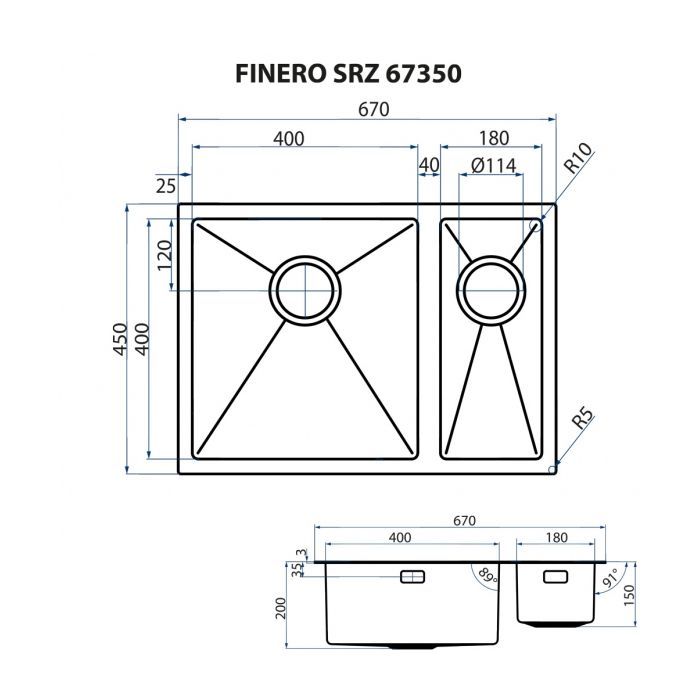 Мийка кухонна Minola FINERO SRZ 67350 зображення 9