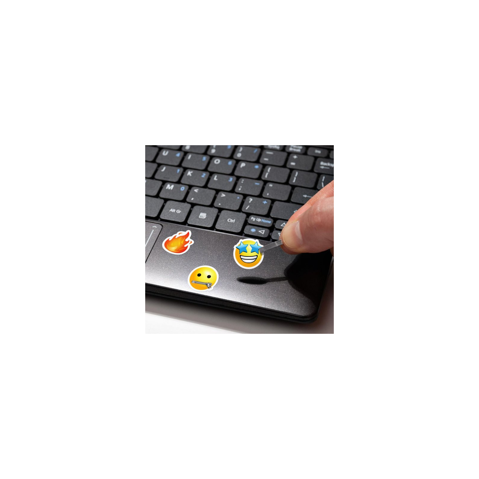 Наклейка на клавиатуру SampleZone непрозрачная чорная, бело-оранжевый (SZ-BK-RS) изображение 5