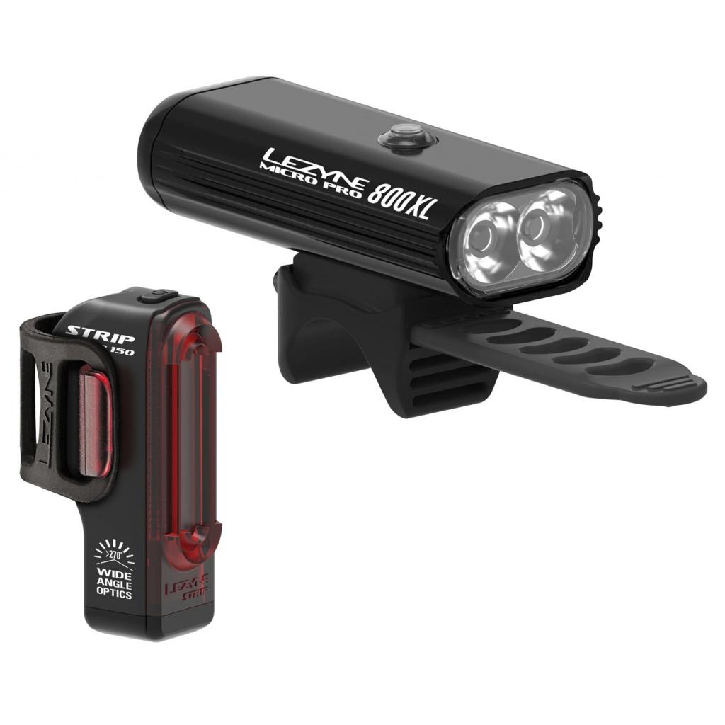 Комплект велофар Lezyne Micro Drive 800XL/Strip Pair 800/150 Lm Black (4712806 002572)