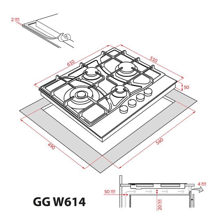 Варочна поверхня Weilor GG W 614 WH зображення 11