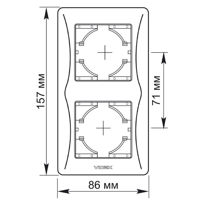 Рамка Videx BINERA біла 2 пости (VF-BNFR2V-W) зображення 2